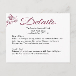 Recepción ¡Delicia de Rosa! Detalles de Boda Tarjeta Rosa Bu