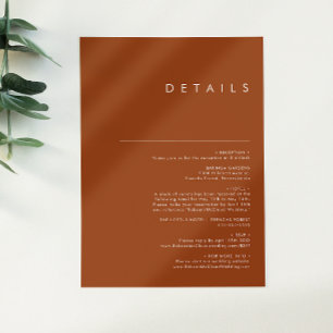 Recepción Desierto simple Tarjeta de inscripción de detall