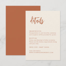 Recepción Dessert Boho Rust Boda Detalles Tarjeta de Alojami