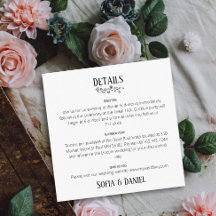Detalles de Boda Botánicos Tarjeta Minimalista Mar