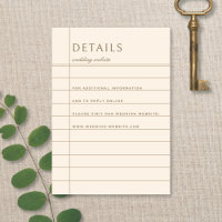 Detalles de Boda Neutrales de Tarjeta de Préstamo 
