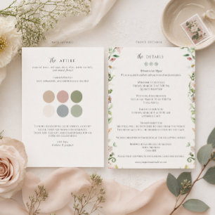 Recepción Detalles de la Boda de Flores Silvestres y Tarjeta