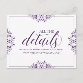 Recepción Detalles de la boda / Tarjeta de información | Nad