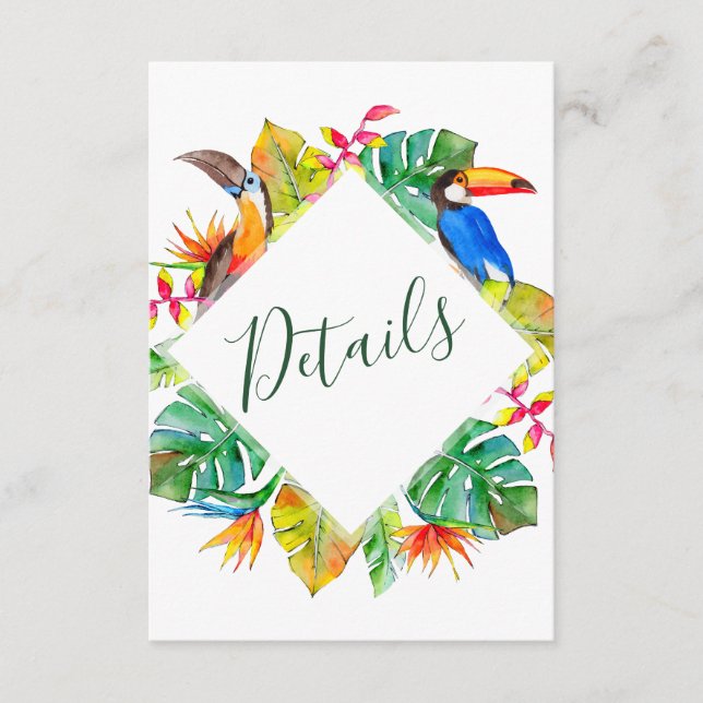 Recepción Detalles de la Corona del Paraíso Tropical Tarjeta (Anverso)