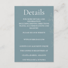 Recepción Detalles de la elegante tarjeta de cierre de hoja 