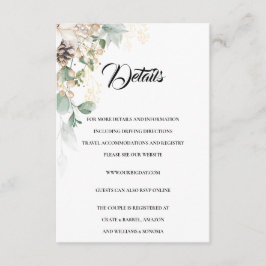 Recepción Detalles de la tarjeta de cierre floral Wintery Go