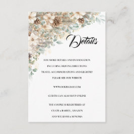 Recepción Detalles de la tarjeta de cierre verde y oro