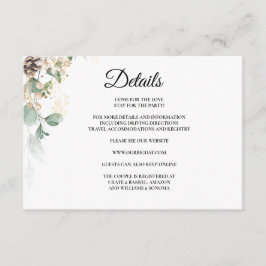 Recepción Detalles de la tarjeta de cierre Winter Gold Flora