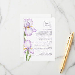 Recepción Detalles de la tarjeta de inclusión para boda. 