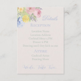 Recepción Detalles de tarjeta de boda o renovación romántica