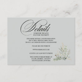 Recepción Detalles de Tarjeta de Encierre Formal Elegante