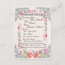 Recepción Detalles de Tarjeta Simple de Boda India | Elegant