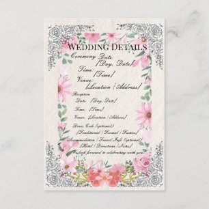 Recepción Detalles de Tarjeta Simple de Boda India Elegant