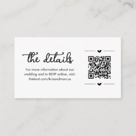 Recepción Detalles del boda con tarjeta de gabinete de códig