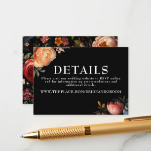 Recepción Detalles del Boda floral Tarjeta de cierre pequeña