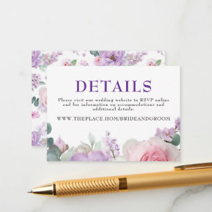 Recepción Detalles del Boda floral Tarjeta de cierre pequeña