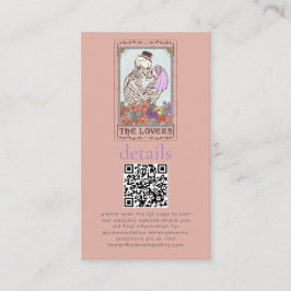 Recepción Detalles del Boda QR de la tarjeta Tarot gótica