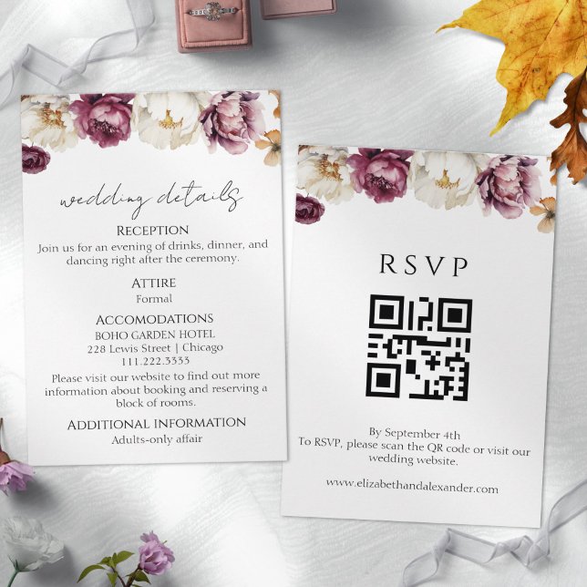Recepción Detalles del boda | RSVP | Tarjeta de inclusión de (Subido por el creador)