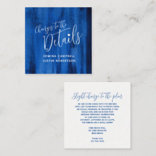 Recepción detalles del boda tarjeta de cambios de arte azul 