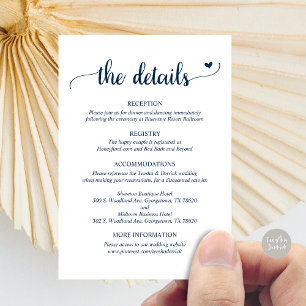 Recepción Detalles del boda, tarjeta de gabinete de guiones