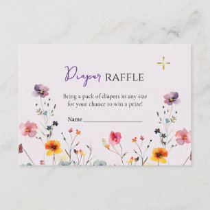 Recepción Diaper de Flor Silvestre Raffle Tarjeta de Baby Sh