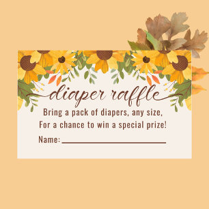 Recepción Diaper Raffle Fall Tarjeta Baby Shower de Gabinete