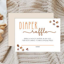 Diaper Raffle Insertar Coffee Tarjeta de juego Bab