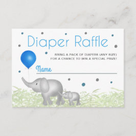 Recepción Diaper Raffle Watercolor Elephants Tarjeta de Gabi