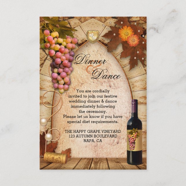 Recepción Direcciones de boda y alojamiento Insertar tarjeta (Anverso)