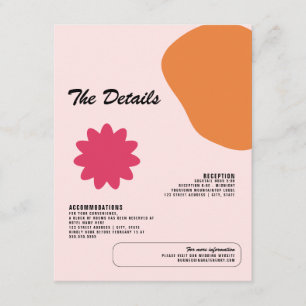 Recepción Diversión de diseño gráfico Boda Detalles Tarjeta 