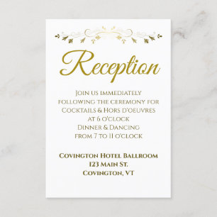 Recepción dorada floral filigrí borde de boda