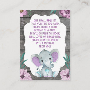 Recepción Ducha elefante para la tarjeta de solicitud de lib