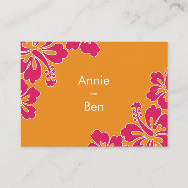 Recepción Dulce Tarjeta de Direcciones Bodas Hibiscus (Anverso)