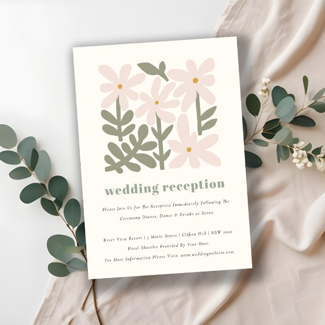 Recepción Dusky Rubor Retro Minimal Floral Wedding (Subido por el creador)