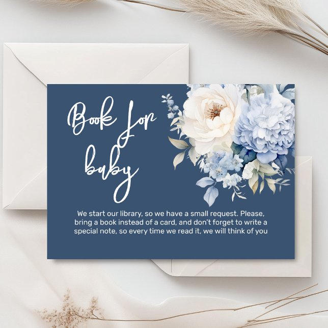 Recepción Duste tarjeta de ducha con flores azul y blanco (Dusty blue and beige watercolor peonies floral baby shower invitation, gender neutral)