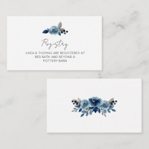 Recepción Duste tarjeta de registro floral azul