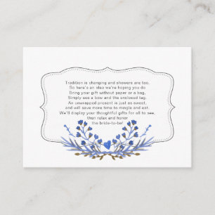 Recepción Dusty Blue Display tarjeta de inserción de ducha d