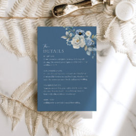 Recepción Dusty Blue Floral Boda Detalles de la Tarjeta de G