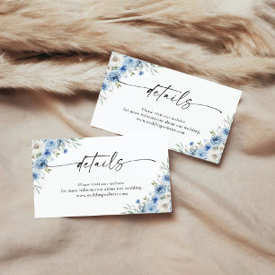 Recepción Dusty Blue Ivory Details Tarjeta de gabinete