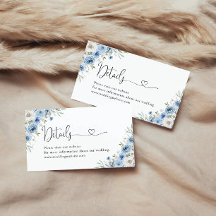 Recepción Dusty Blue Ivory Details Tarjeta de gabinete