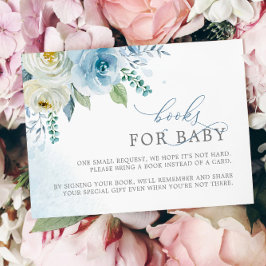 Recepción Dusty Blue Rosa Flores Tarjeta de solicitud de lib