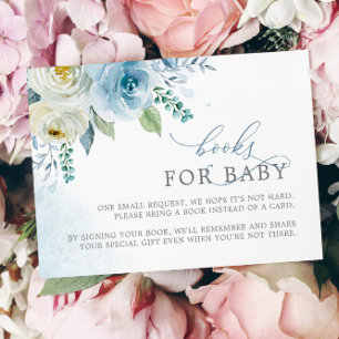Recepción Dusty Blue Rosa Flores Tarjeta de solicitud de lib