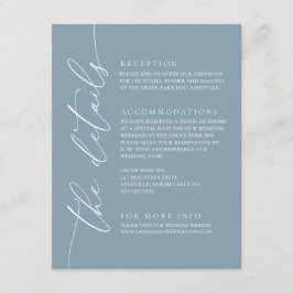 Recepción Dusty Blue Simple Elegant Wedding 1 Tarjeta de Gab