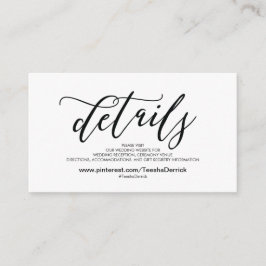 Recepción El Web site hermoso de la boda detalla la tarjeta