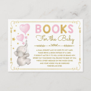 Recepción Elefante rosa de oro bebé trae tarjeta de libro