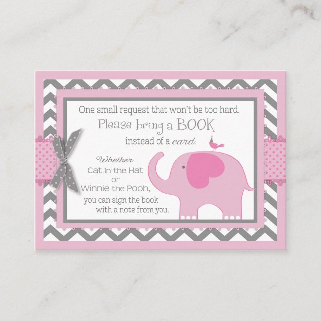 Recepción Elefante rosa trae tarjeta de libro (Anverso)
