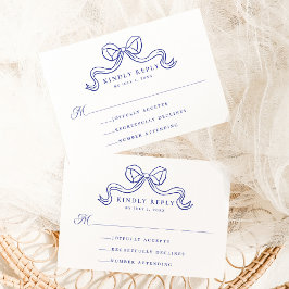 Recepción Elegancia Vintage Tarjeta de RSVP de Arco Azul Ant