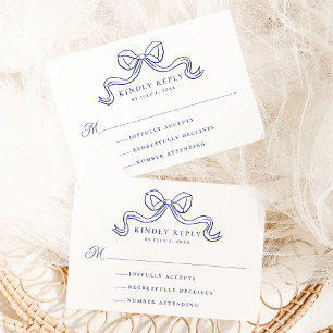 Recepción Elegancia Vintage Tarjeta de RSVP de Arco Azul Ant