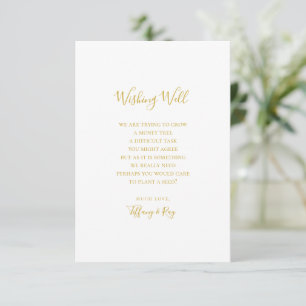 Recepción Elegante Boda de oro simple con tarjeta de pozo