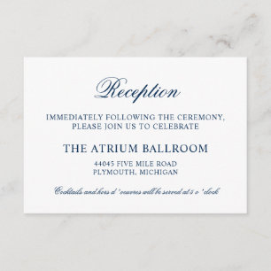 Recepción Elegante Caligrafía Azul Marino